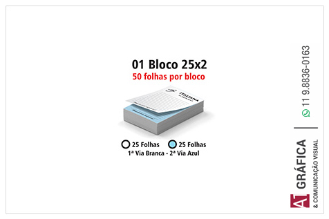 Blocos E Talões Autocopiativo   56g 7.5x10.5 1x0 250 Un