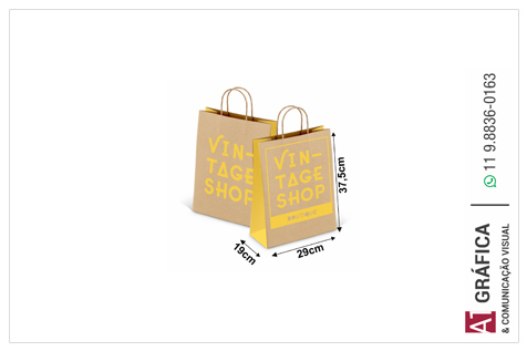 Sacolas Kraft para delivery   80g 96.8x47.5 1x0 5000 Un
